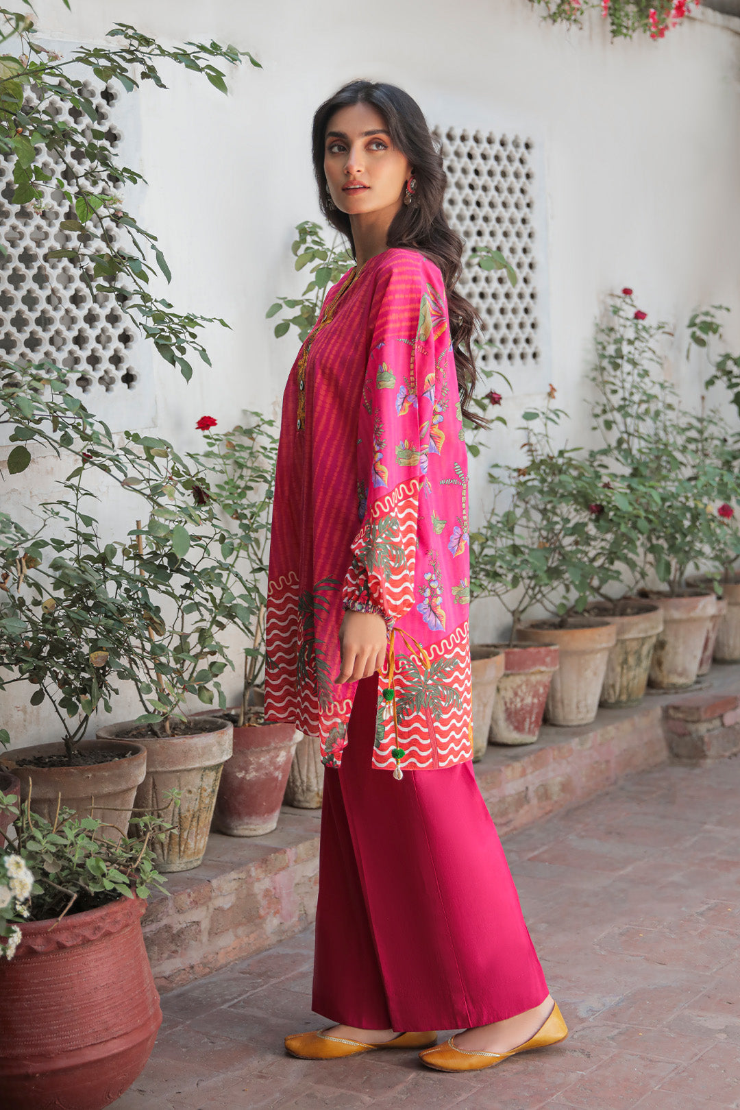 1 Piece - Embroidered Digital Printed Lawn Top P0659