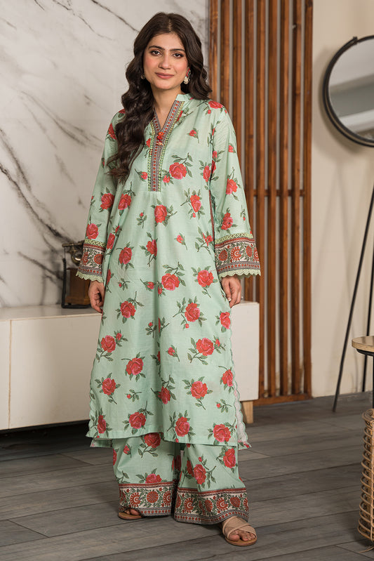 2 Piece - Digital Printed Cotton Cambric Suit P0684