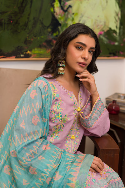 3 Piece - Dyed Embroidered Textured Lawn Suit P0705