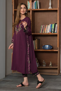 2 Piece - Dyed Embroidered Chambray Suit P0793