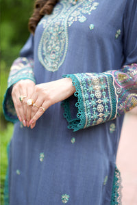 2 Piece - Dyed Embroidered Chambray Suit P0803