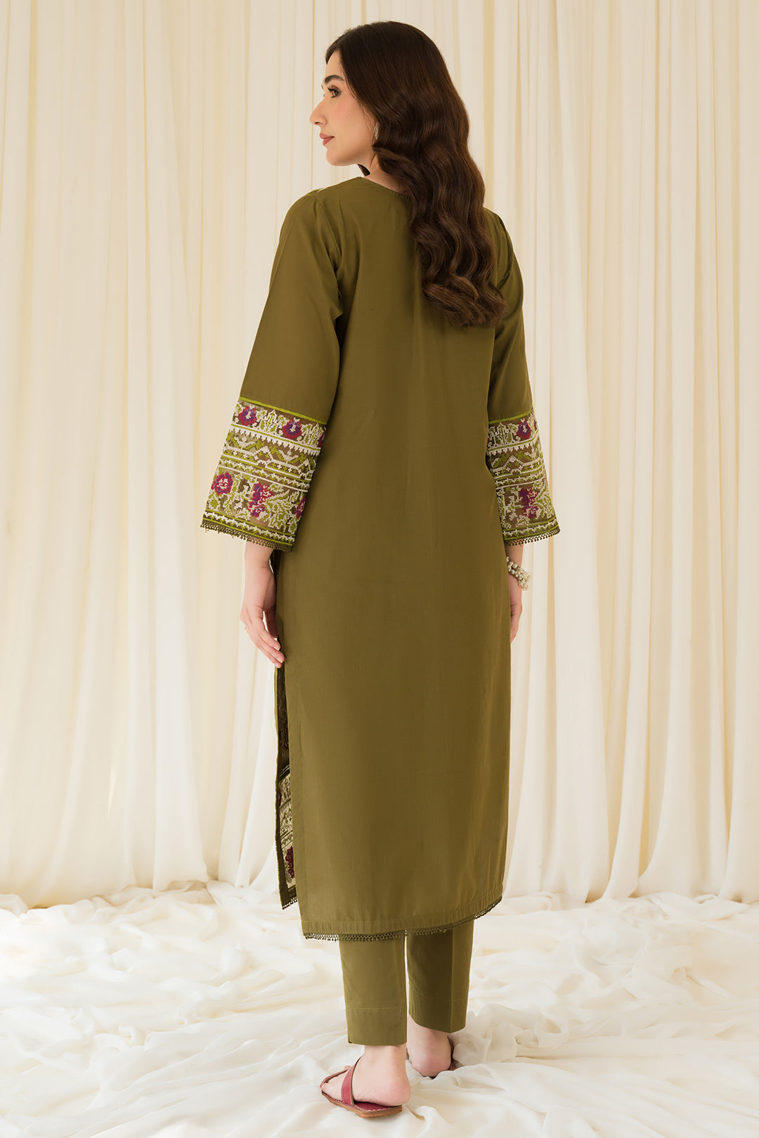 2 Piece - Embroidered Cambric Suit P0804