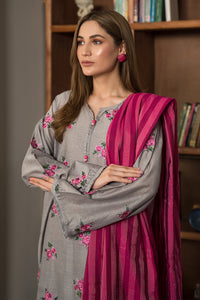 3 Piece - Dyed Embroidered Chambray Suit P0808