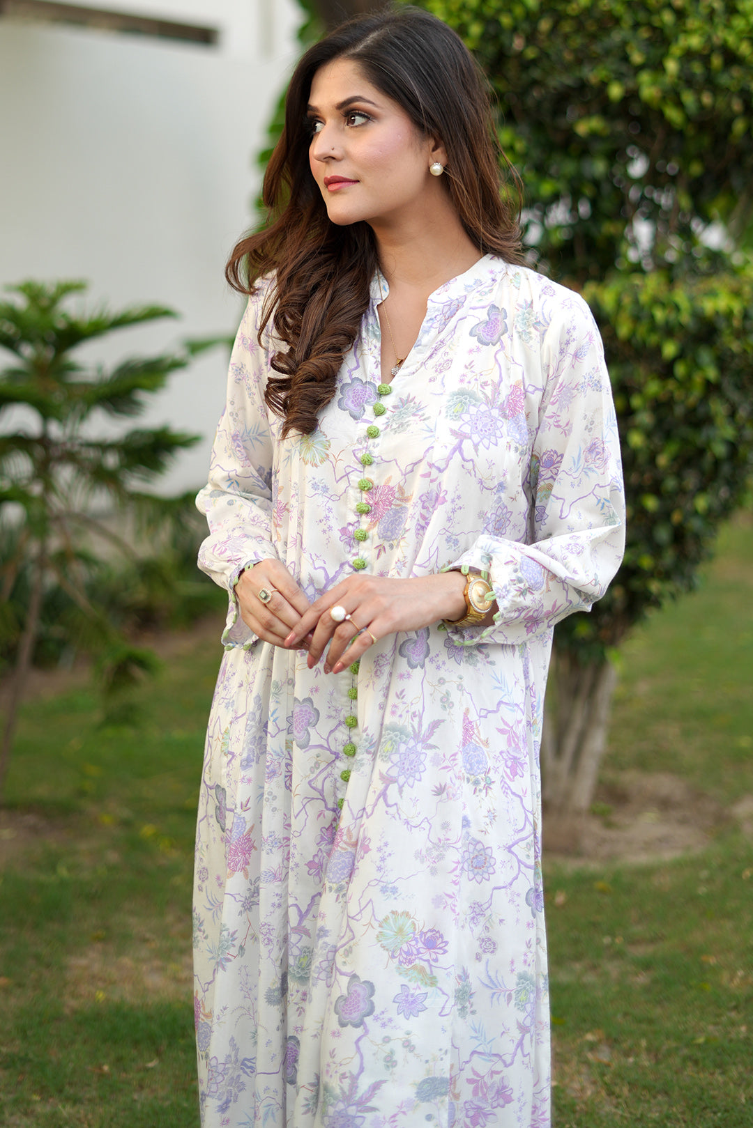 2 Piece - Digital Printed Linen Suit P0817