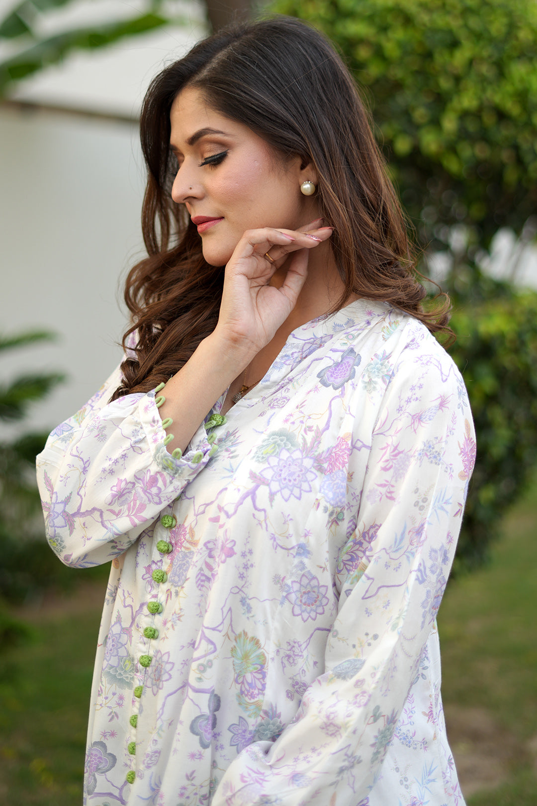 2 Piece - Digital Printed Linen Suit P0817