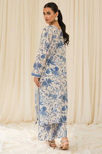 2 Piece - Embroidered Digital Printed Cambric Suit P0819