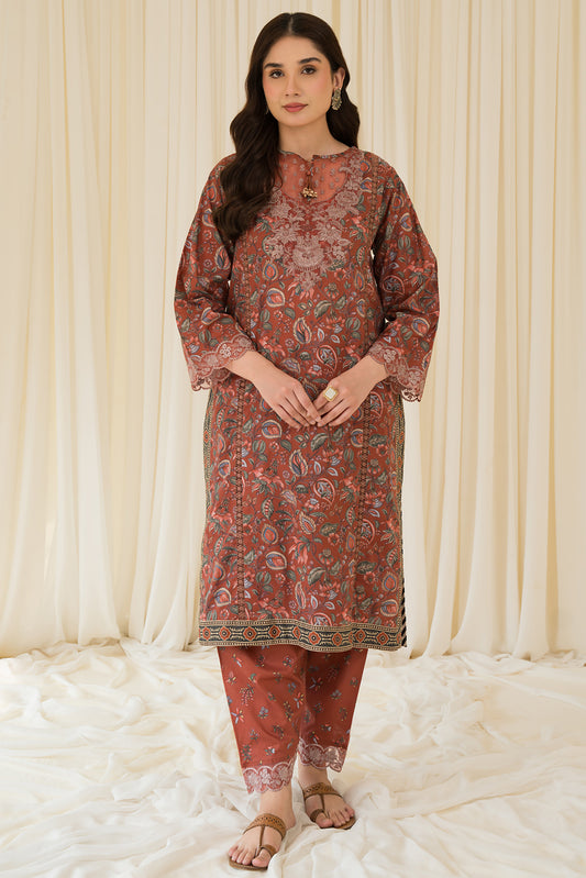 2 Piece - Embroidered Cambric Suit P0820