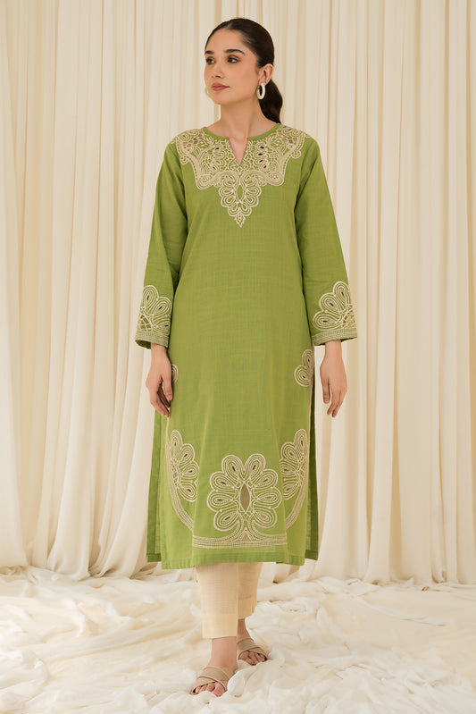 2 Piece - Embroidered Slub Khaddar Suit P0871 (SO)