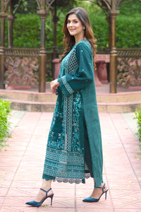 2 Piece - Embroidered Yarn Dyed  Suit P0874