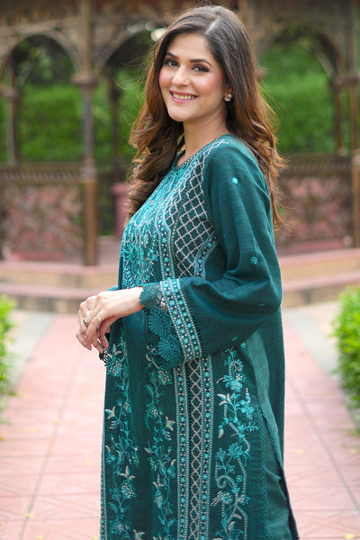 2 Piece - Embroidered Yarn Dyed  Suit P0874