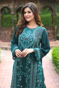 2 Piece - Embroidered Yarn Dyed  Suit P0874