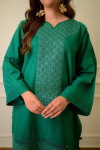 2 Piece - Embroidered Cotton Suit P1057