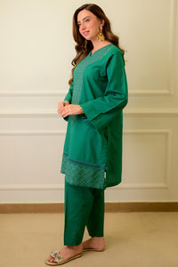 2 Piece - Embroidered Cotton Suit P1057