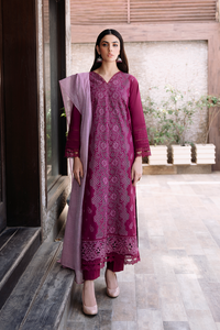 3 Piece - Schiffli Lawn Suit P1076