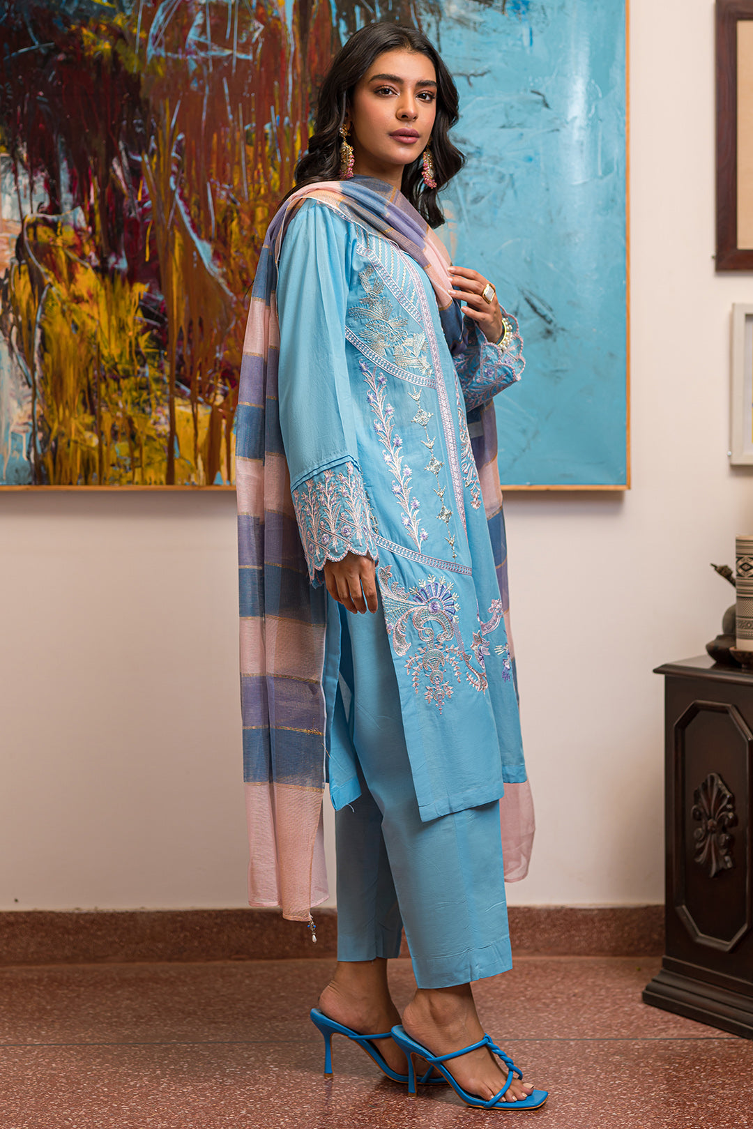 3 Piece - Dyed Embroidered Lawn Suit P2598 (SO)