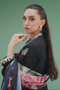 3 Piece - Embroidered Textured Linen Suit PB932