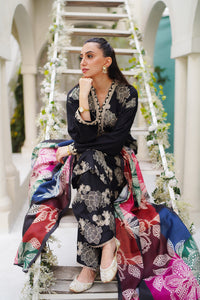 3 Piece - Embroidered Textured Linen Suit PB932