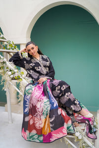 3 Piece - Embroidered Textured Linen Suit PB932