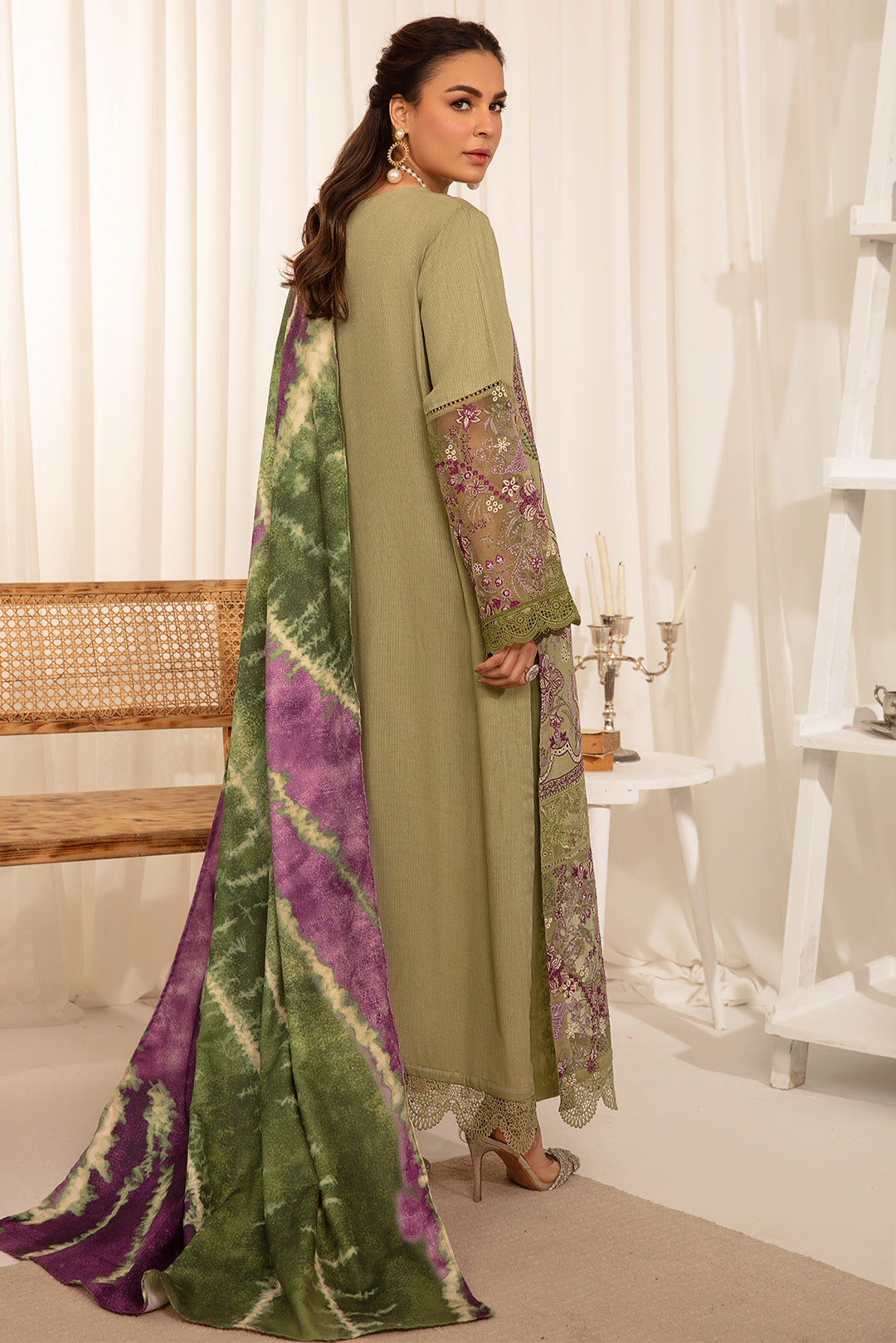 3 Piece - Dyed Embroidered Khaddar Suit PB944