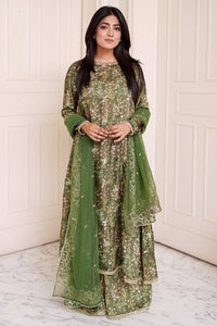 3 Piece - Embroidered Shamooz Silk Suit L1155