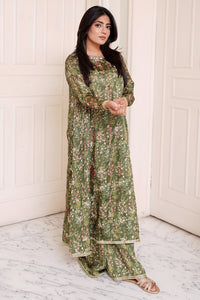 3 Piece - Embroidered Shamooz Silk Suit L1155