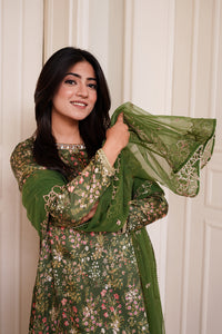 3 Piece - Embroidered Shamooz Silk Suit L1155