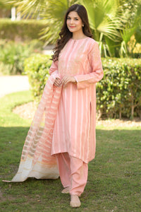 3 Piece - Embroidered Raw Silk Suit L0950 (SO)