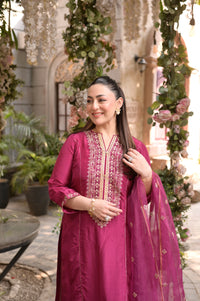 3 Piece - Premium Pure Silk Embroidered Suit LFP1147