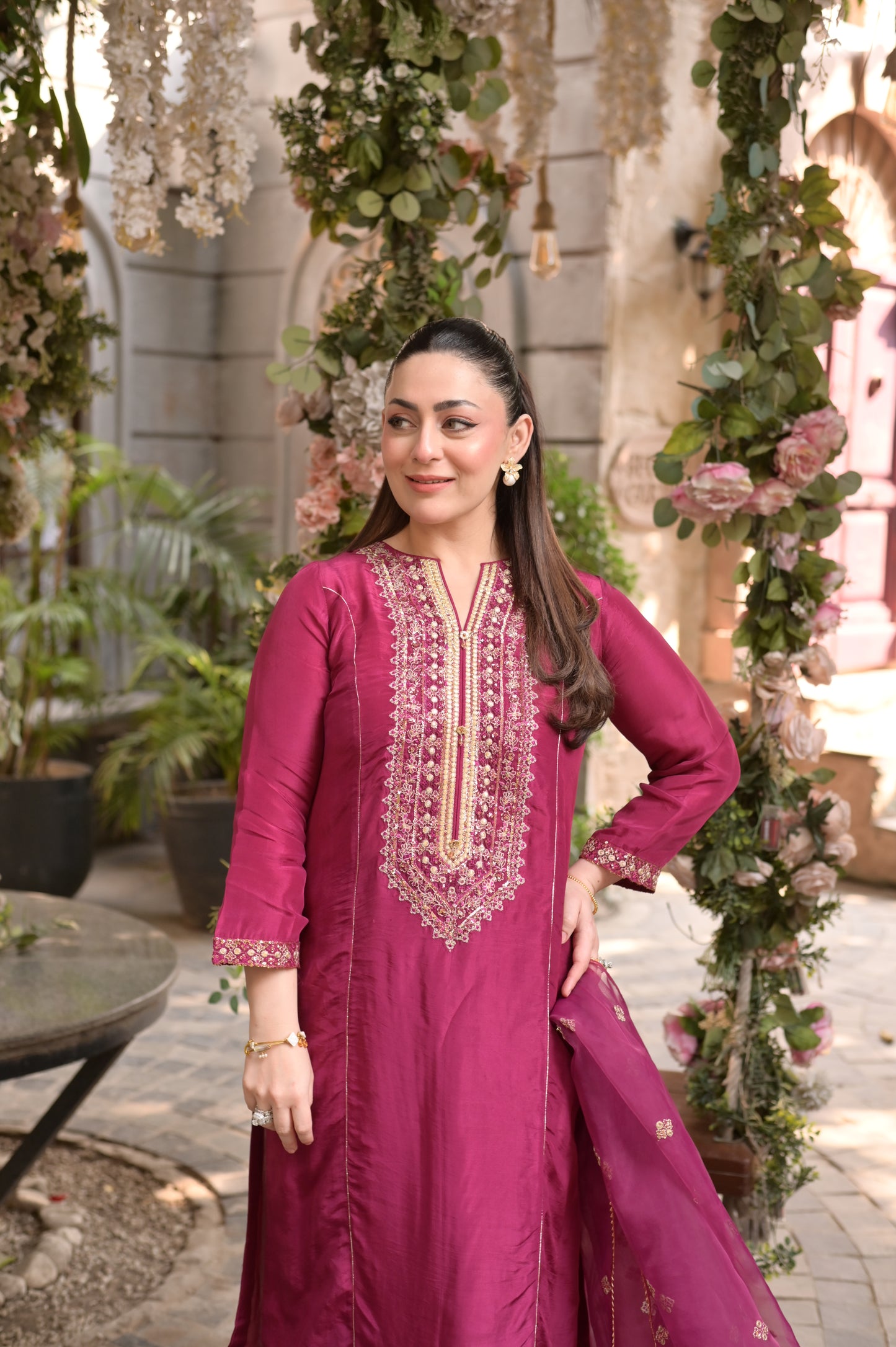 3 Piece - Premium Pure Silk Embroidered Suit LFP1147