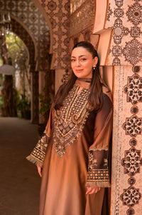 3 Piece - Embroidered Shamoz Silk Suit LFP1154