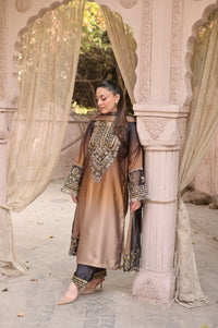 3 Piece - Embroidered Shamoz Silk Suit LFP1154