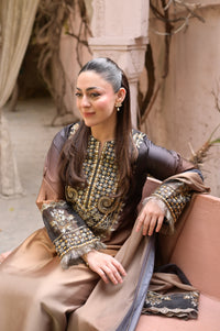 3 Piece - Embroidered Shamoz Silk Suit LFP1154