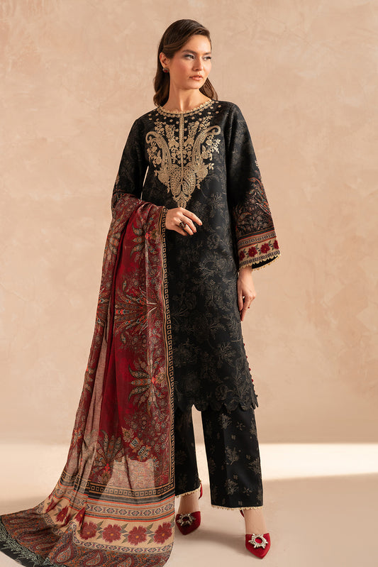 3 Piece - Embroidered Digital Printed Khaddar Suit U001184