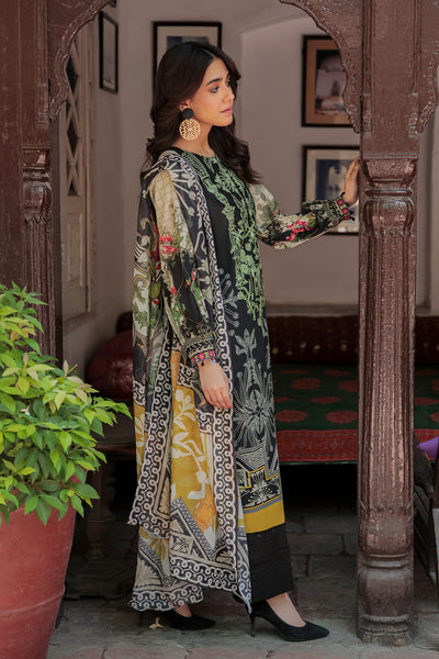 3 Piece - Embroidered Digital Printed Lawn Textured Suit U0423A