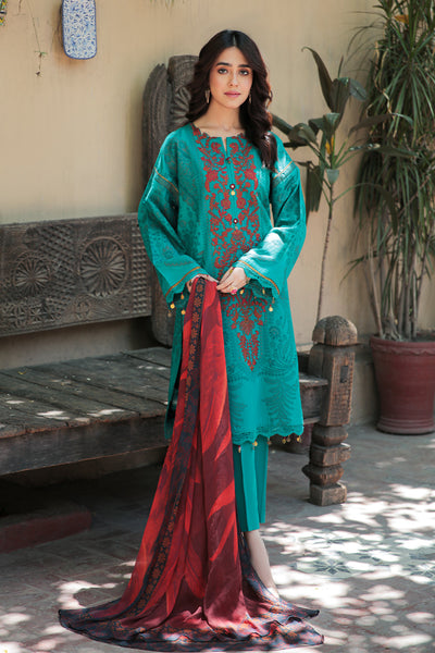 3 Piece - Dyed Embroidered Jacquard Suit U0425A