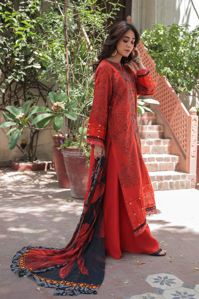 3 Piece - Dyed Embroidered Jacquard Suit U0425