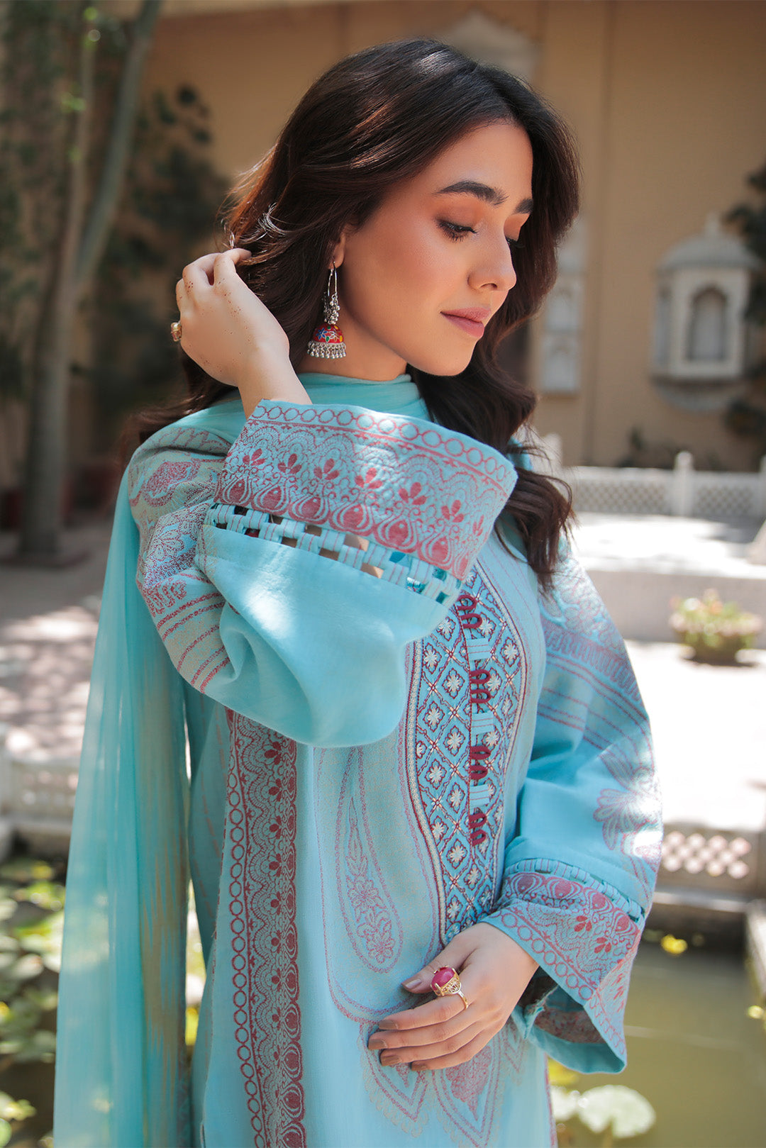 3 Piece - Dyed Embroidered Jacquard Suit U0426 (SO)