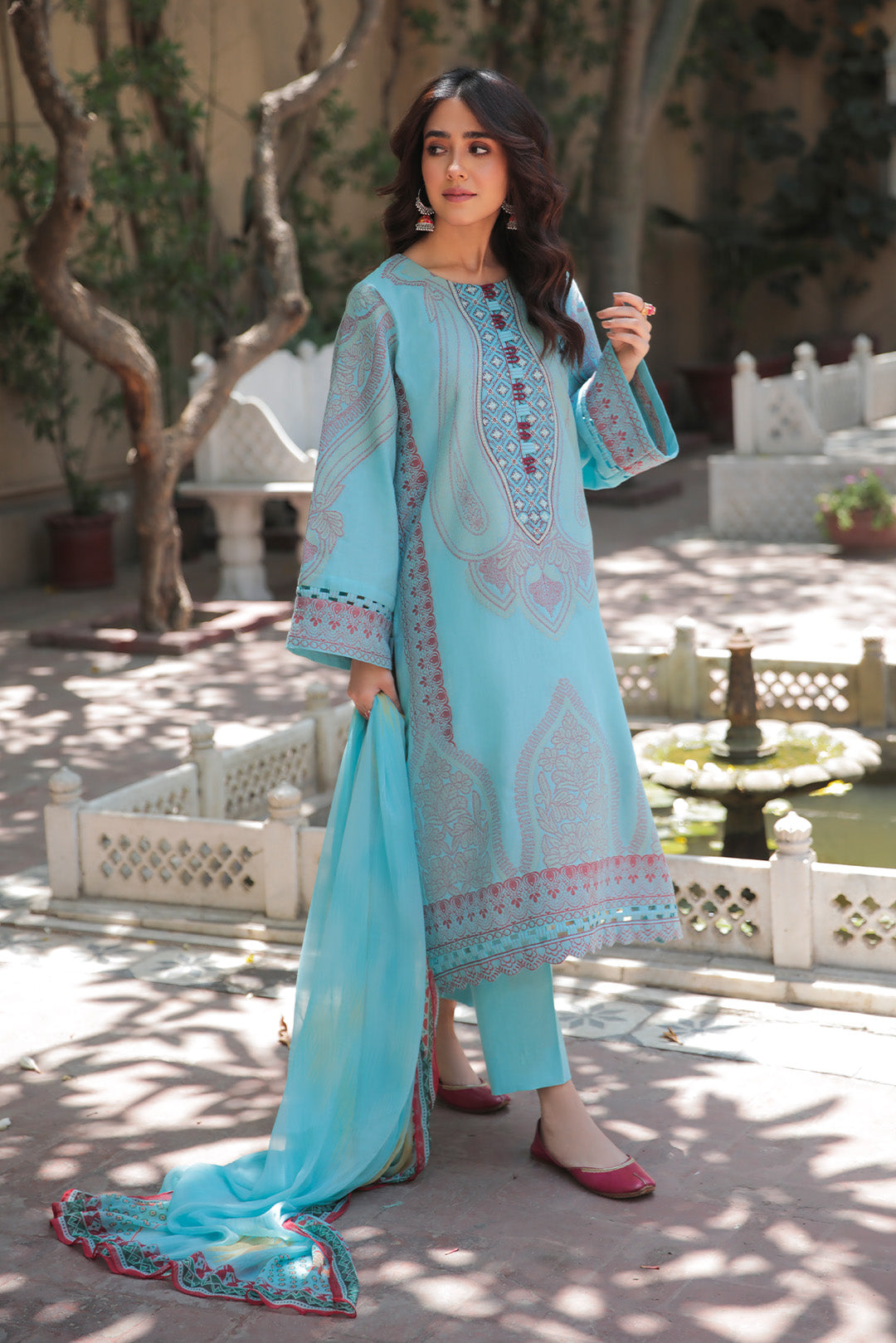 3 Piece - Dyed Embroidered Jacquard Suit U0426 (SO)