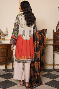 3 Piece - Embroidered Digital Printed Cotton Cambric Suit U0760