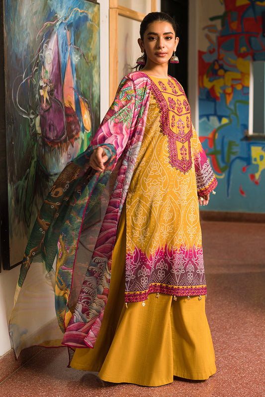 2 Piece - Embroidered Digital Printed Lawn Suit USP0763