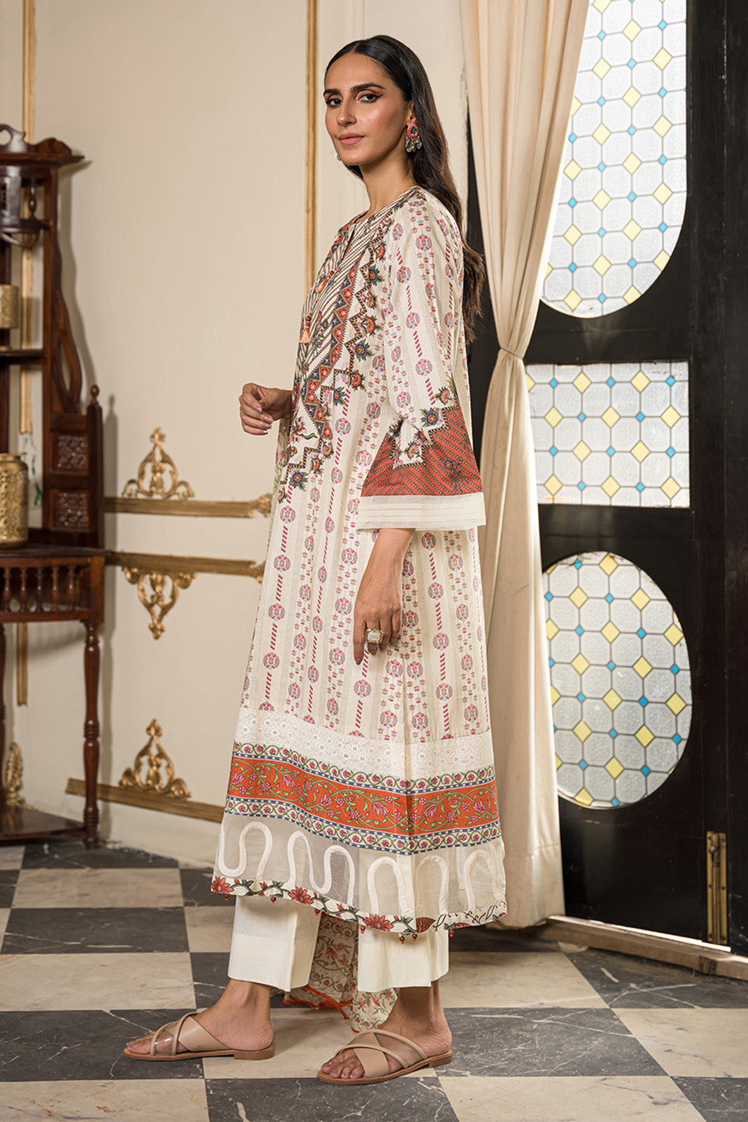 3 Piece - Digital Printed Cotton Cambric Suit U0838A (SO)