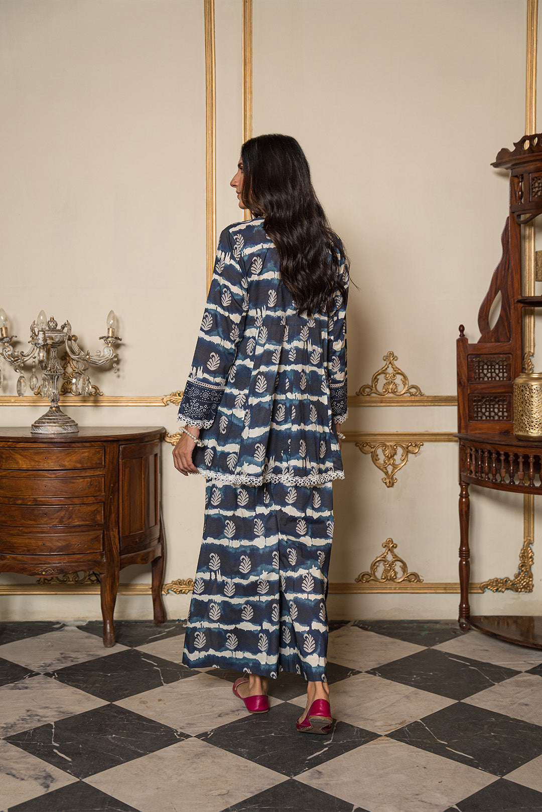 2 Piece - Digital Printed Cotton Cambric Suit U0843A