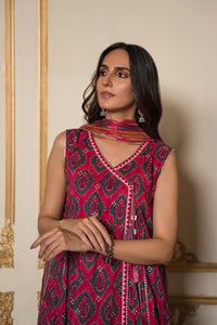 3 Piece - Embroidered Digital Printed Cotton Cambric Suit U0859A