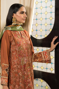 3 Piece - Dyed Embroidered Cotton Cambric Suit U0861