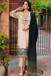 3 Piece - Shiffli Embroidered Textured Linen Suit U0966 (SO)