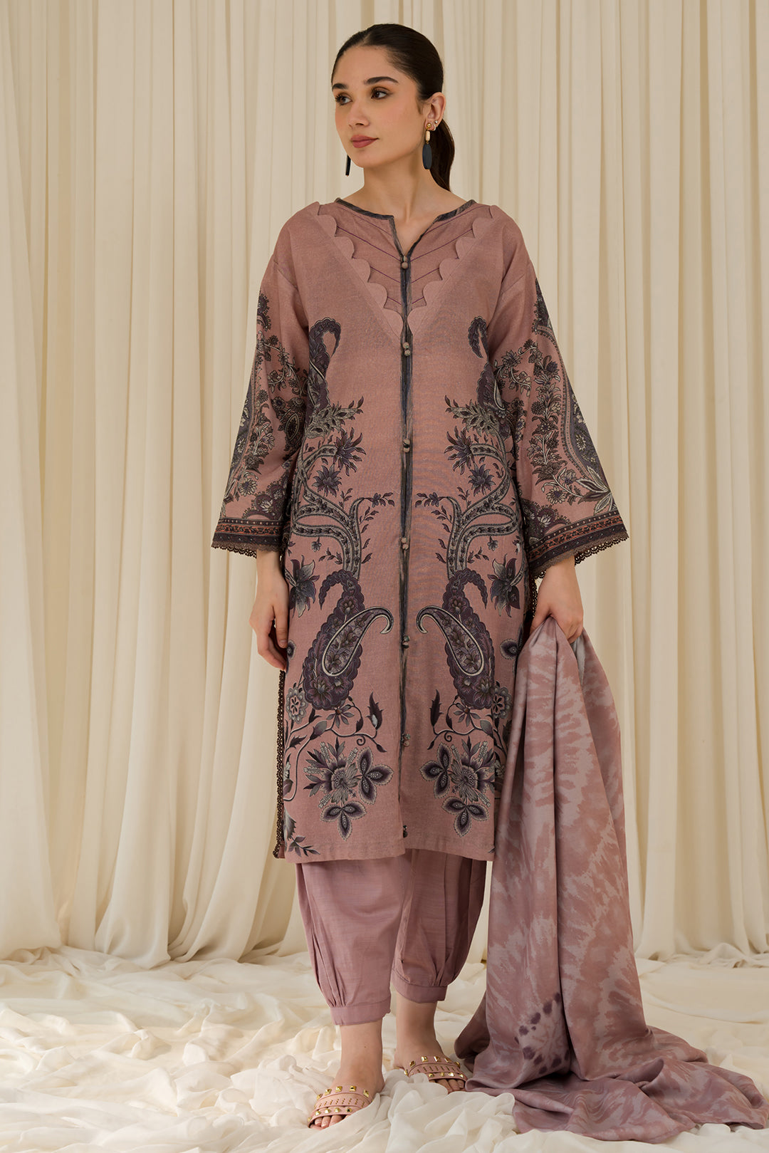 2 Piece - Digital Printed Khaddar Suit U0971A