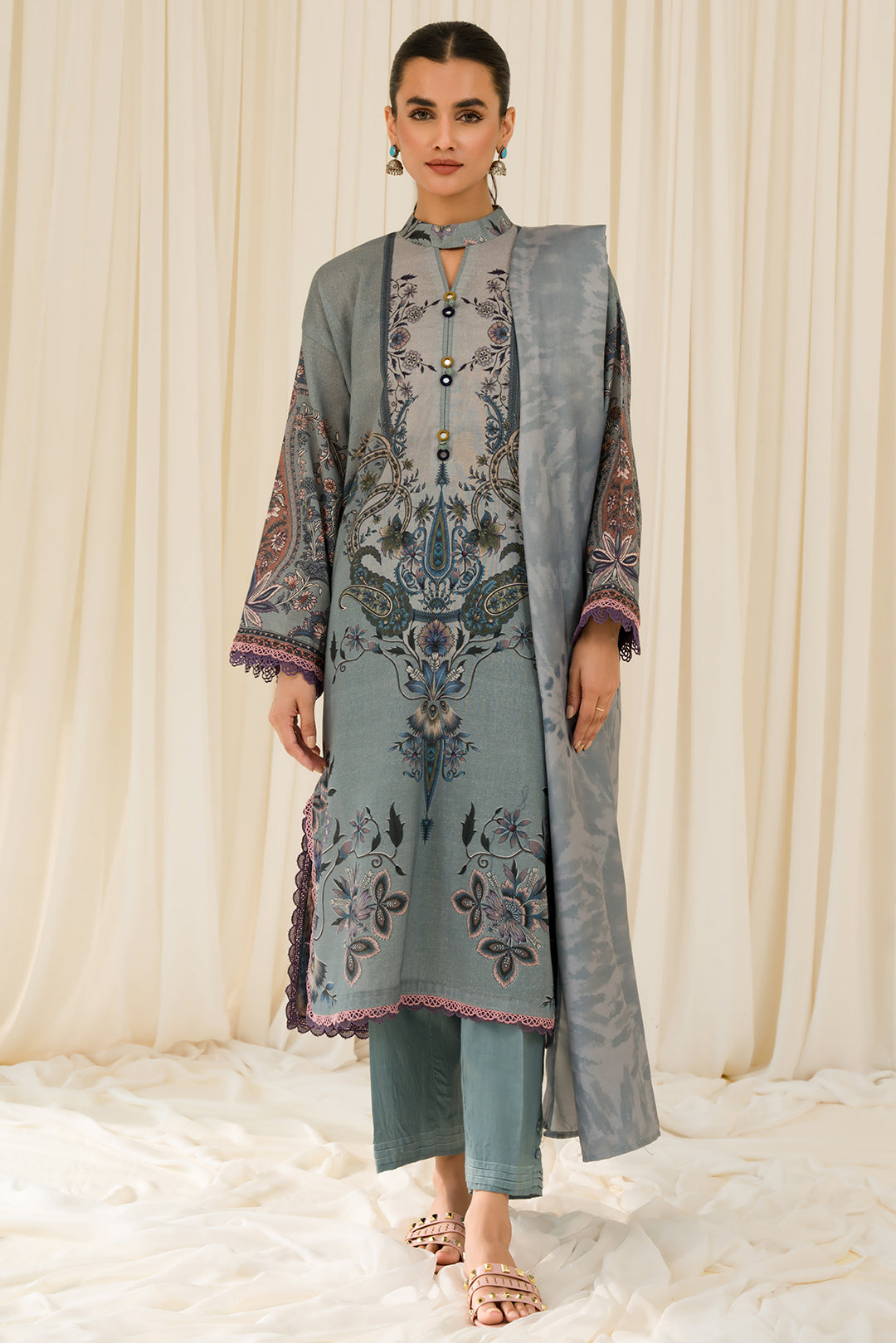 2 Piece - Digital Printed Khaddar Suit U0971