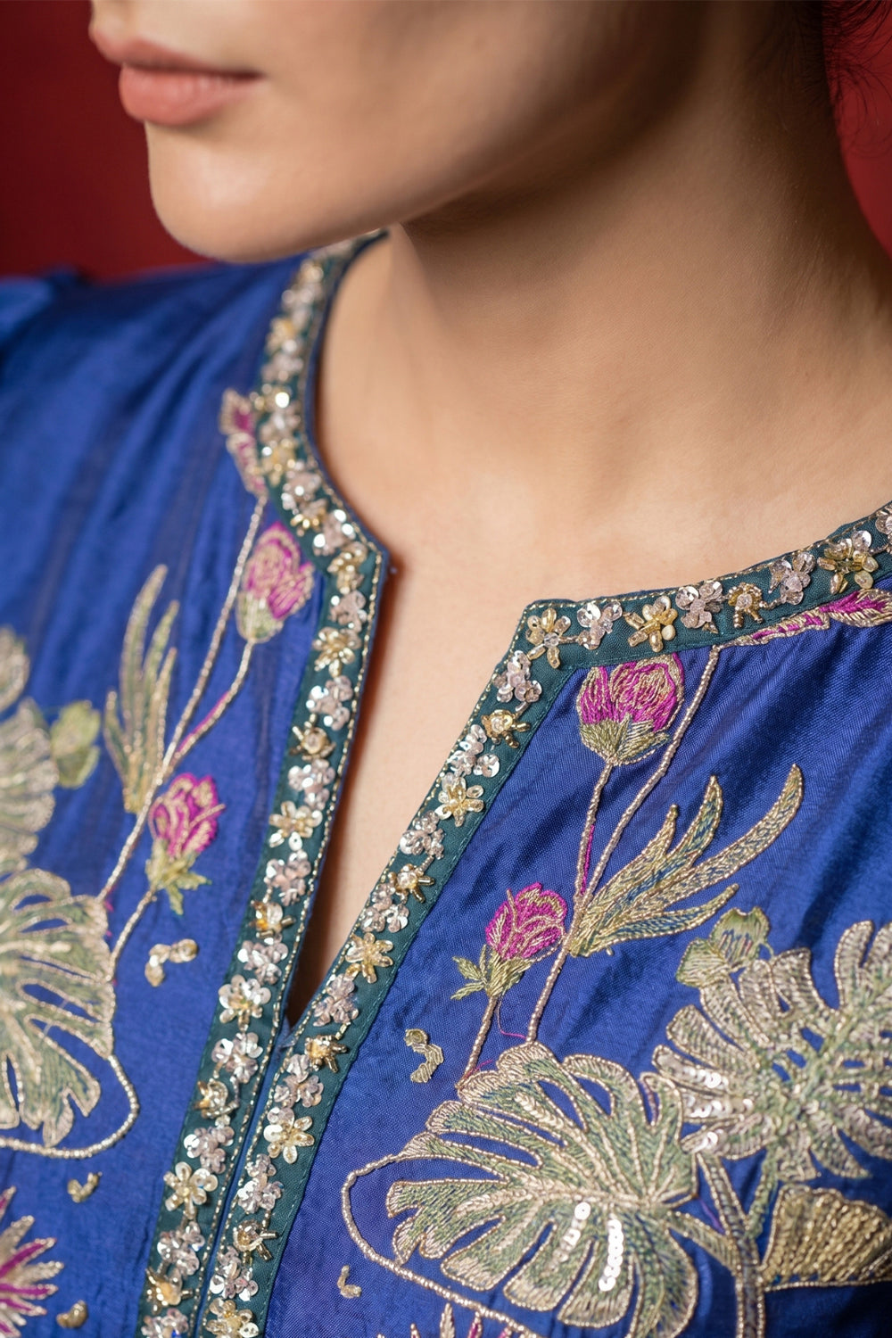 2 Piece - Premium Pure Sheesha Silk Embroidered Suit LFP1167