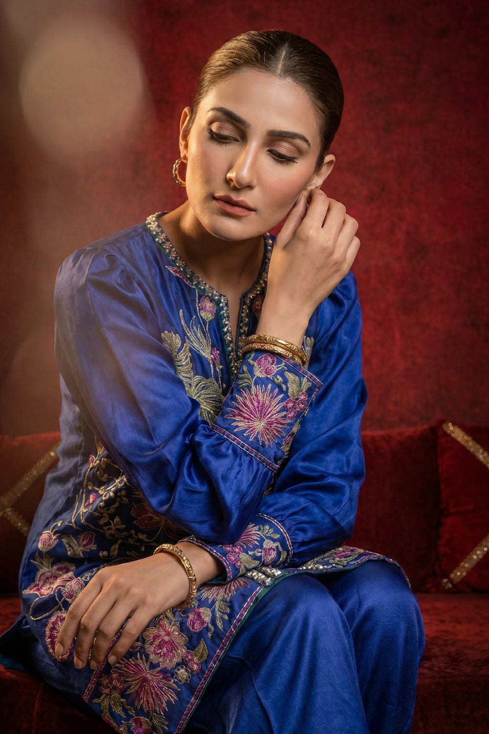 2 Piece - Premium Pure Sheesha Silk Embroidered Suit LFP1167