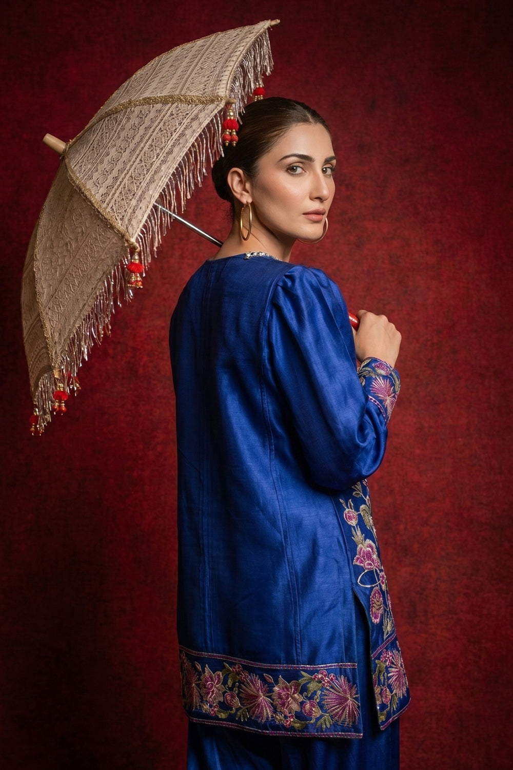 2 Piece - Premium Pure Sheesha Silk Embroidered Suit LFP1167